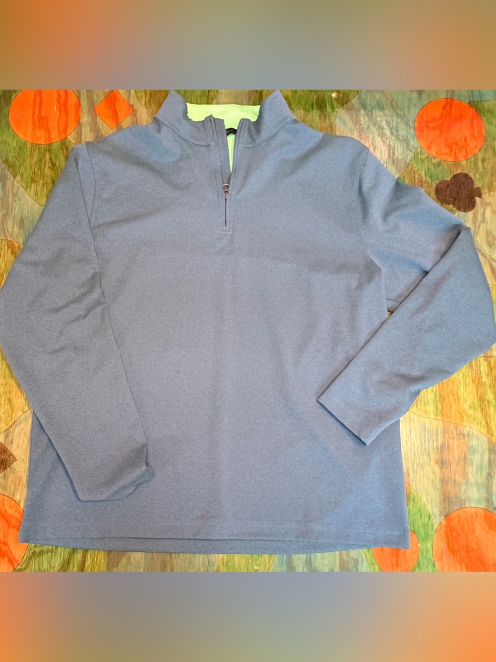 Walter Hagan Golf 1/4 Zip Pullover Blue Gray Size Large Mens Polyester Spandex S
